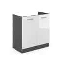 Vicco R-Line Spülenunterschrank Weiß Hochglanz Anthrazit Bild 3