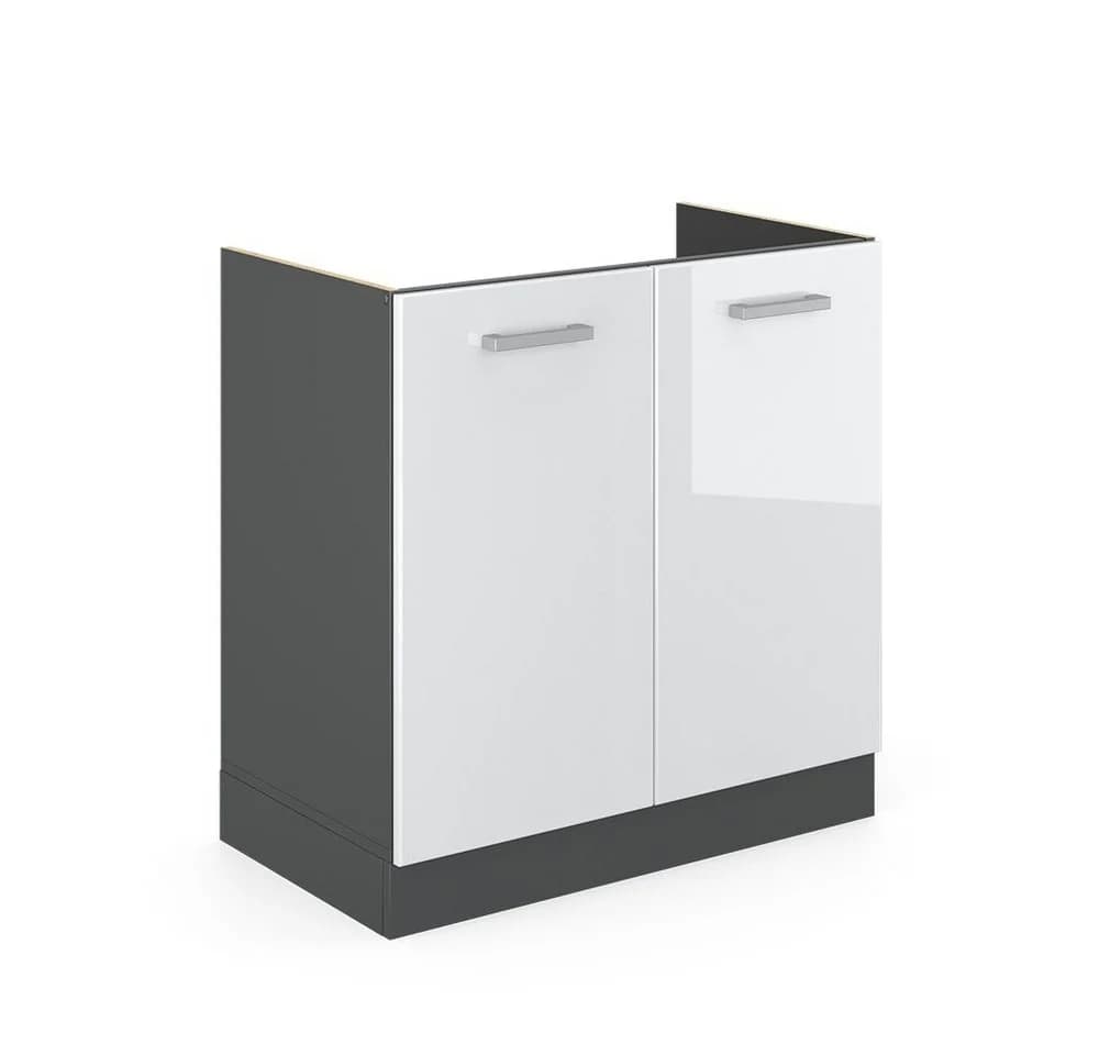 Vicco R-Line Spülenunterschrank Weiß Hochglanz Anthrazit - Bild 3