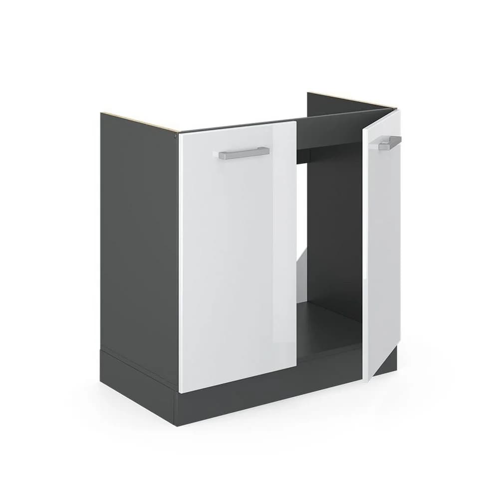 Vicco R-Line Spülenunterschrank Weiß Hochglanz Anthrazit - Bild 5