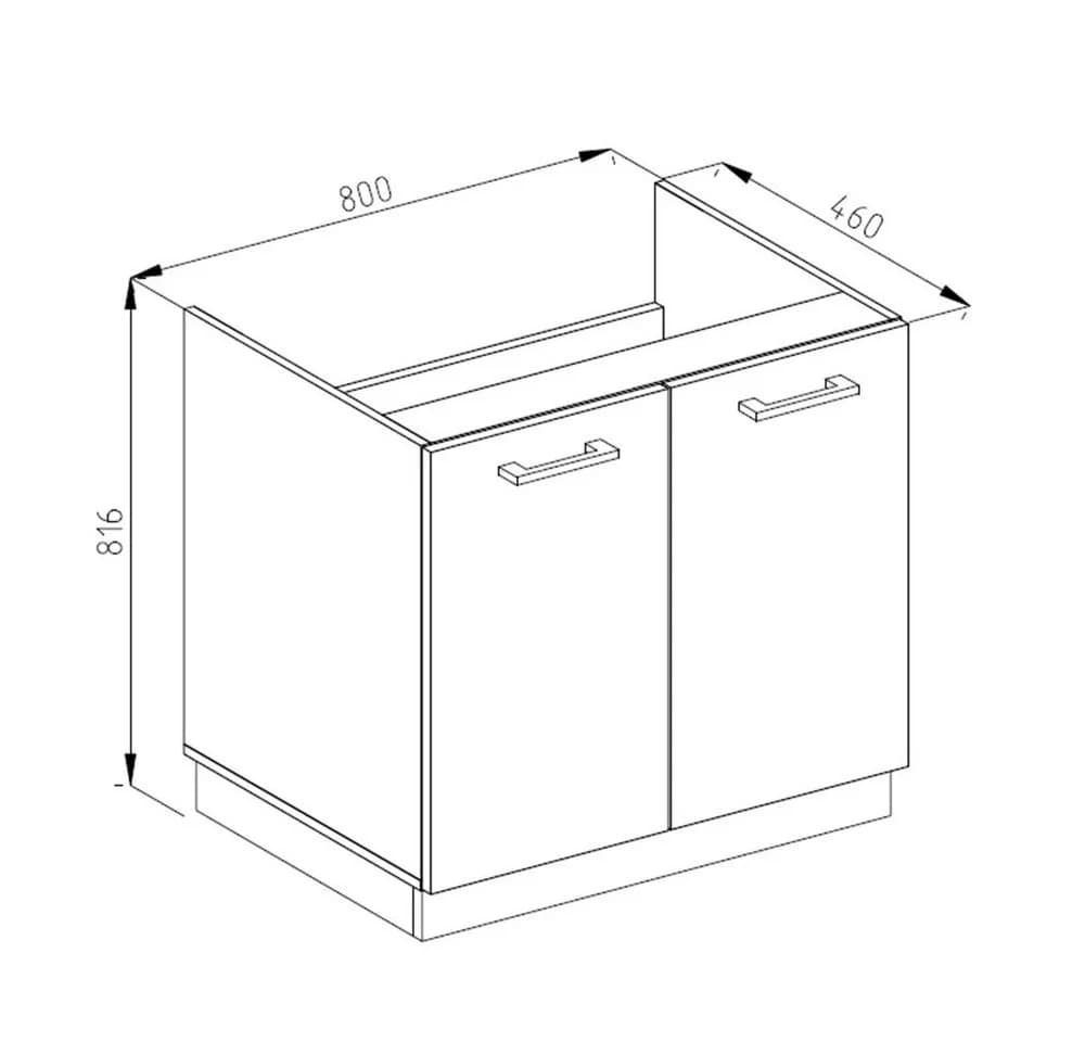Vicco Unterschrank R-Line Spülenunterschrank Goldkraft Eiche Anthrazit - Bild 2