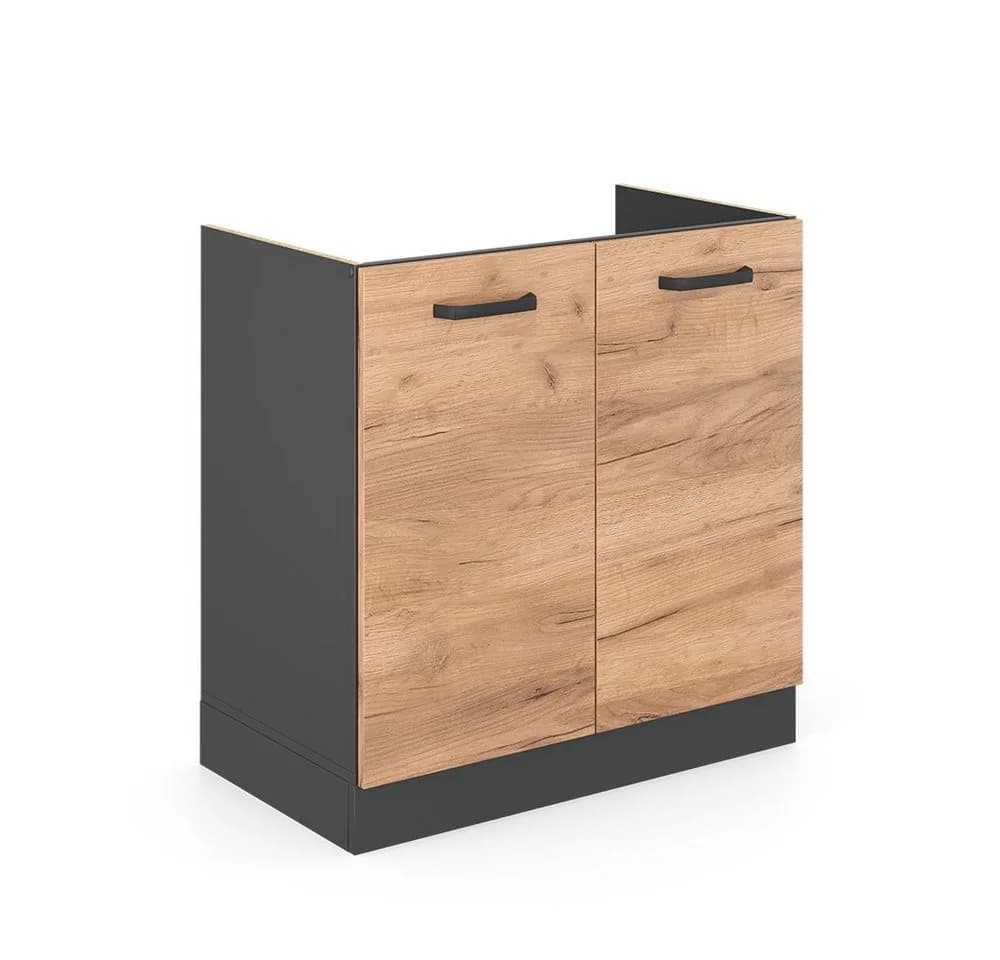 Vicco Unterschrank R-Line Spülenunterschrank Goldkraft Eiche Anthrazit - Bild 3