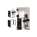 VICCO Bartisch Eiche Anthrazit mit Regal Bild 1