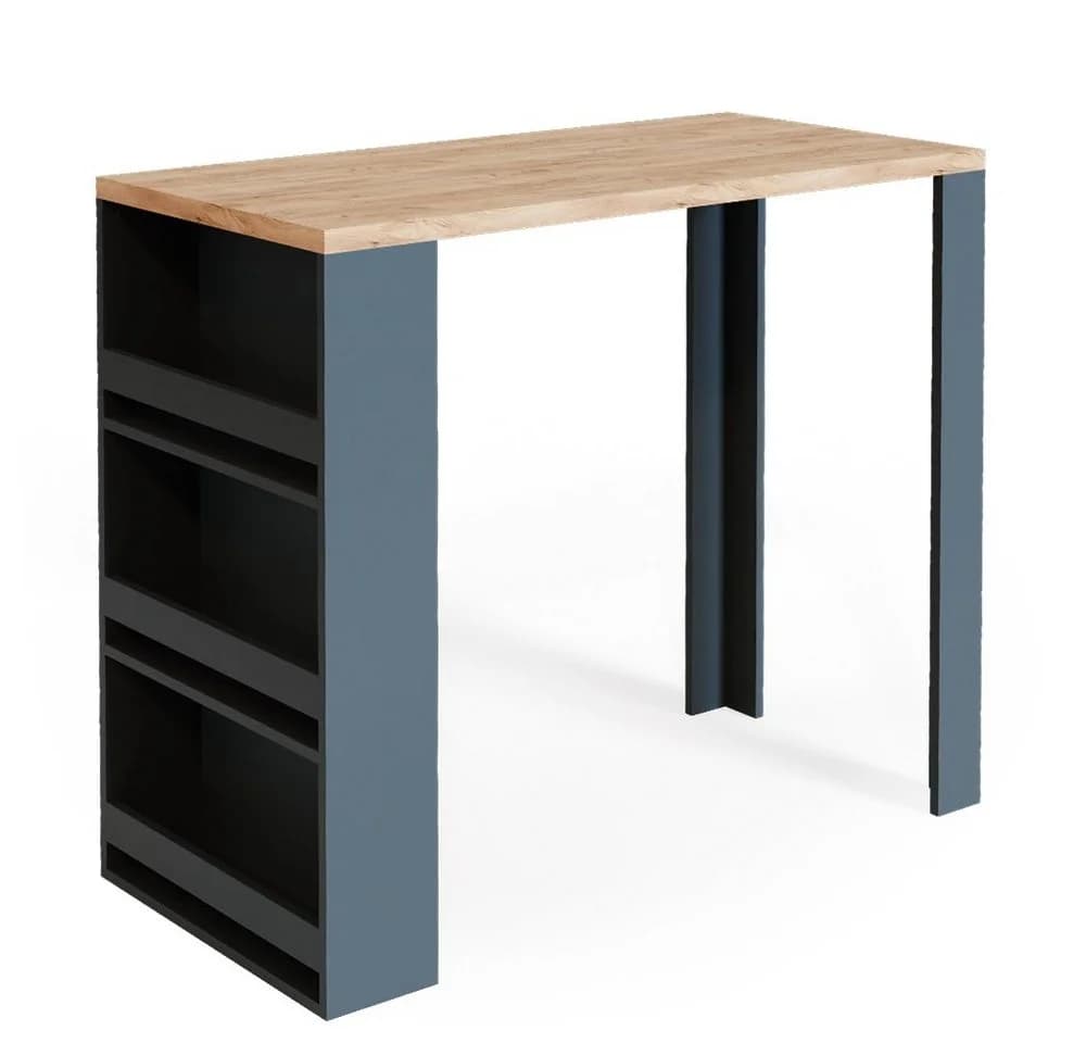 VICCO Bartisch Eiche Anthrazit mit Regal - Bild 2