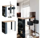 VICCO Bartisch Eiche Anthrazit mit Regal Bild 4