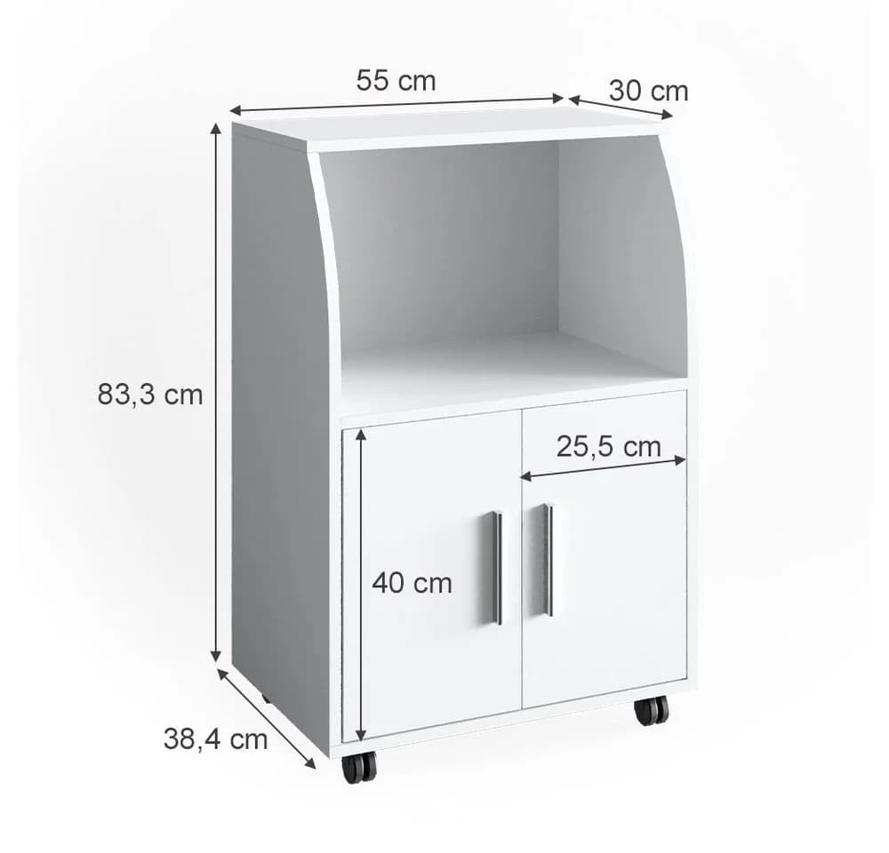 Vicco Küchenschrank Elio Weiß Rollcontainer mit Rollen - Bild 5