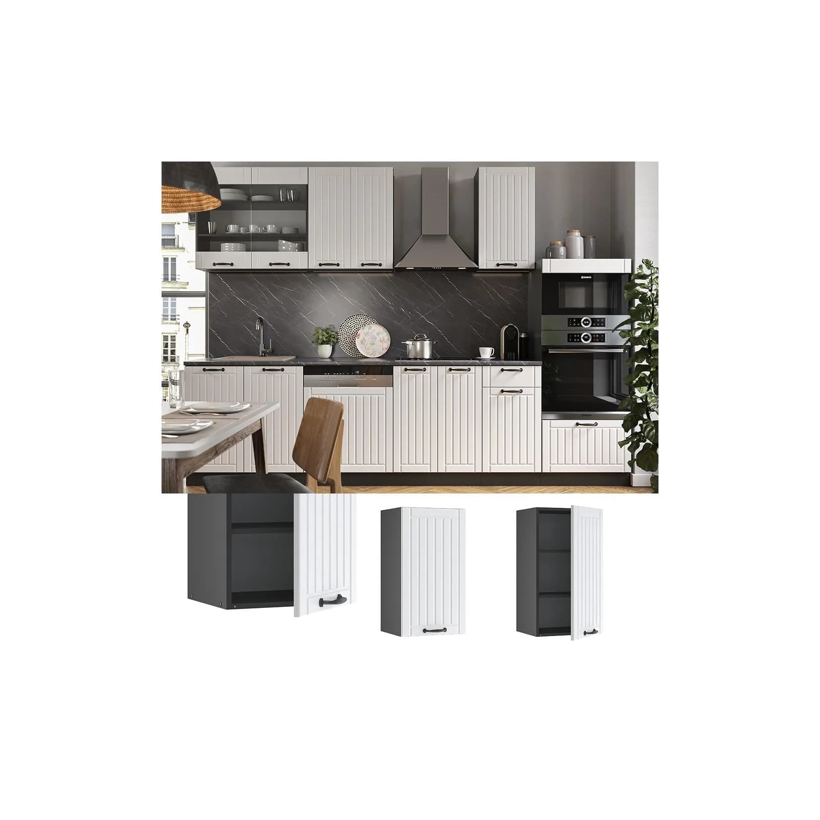 Vicco Hängeschrank 40 cm Fame Line Weiß Anthrazit Landhausstil