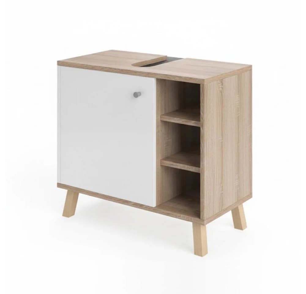 Vicco Waschtischunterschrank Senyo Sonoma/W - Pflegeleichter Badunterschrank - Bild 3