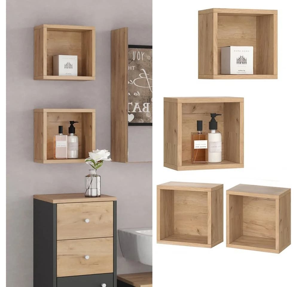 Vicco Hängeschrank Senyo 2er Set Goldkraft Eiche Wandregal - Bild 2