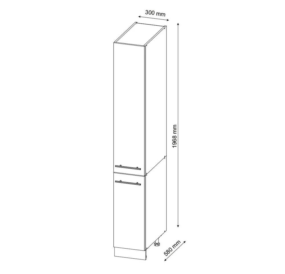 Vicco Apothekerhochschrank Fame-Line Weiß Hochglanz 30 cm - Bild 3