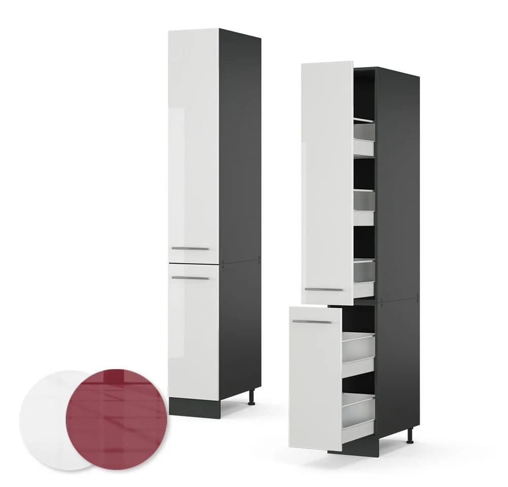 Vicco Apothekerhochschrank Fame-Line Weiß Hochglanz 30 cm - Bild 5