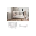 VitaliSpa Babybett Tobi Weiß Umbaubares Gitterbett mit Rausfallschutz Bild 1