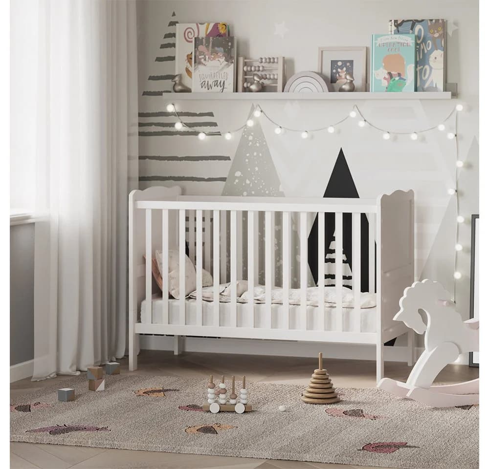 VitaliSpa Babybett Tobi Weiß Umbaubares Gitterbett mit Rausfallschutz - Bild 3