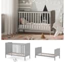 VitaliSpa® Babybett Tobi Grau Umbaubares Gitterbett mit Rausfallschutz Bild 2