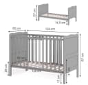 VitaliSpa® Babybett Tobi Grau Umbaubares Gitterbett mit Rausfallschutz Bild 4