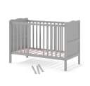 VitaliSpa® Babybett Tobi Grau Umbaubares Gitterbett mit Rausfallschutz Bild 5
