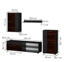 Vicco Wohnwand Berno Braun/Anthrazit 4er Set TV-Schrankwand Bild 5