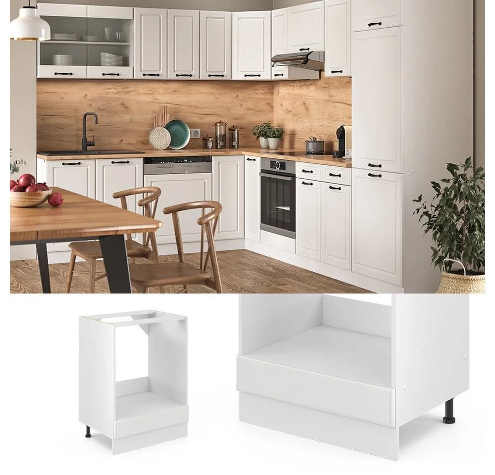Vicco Herdumbauschrank R-Line Weiß Landhaus 60 cm - Bild 4