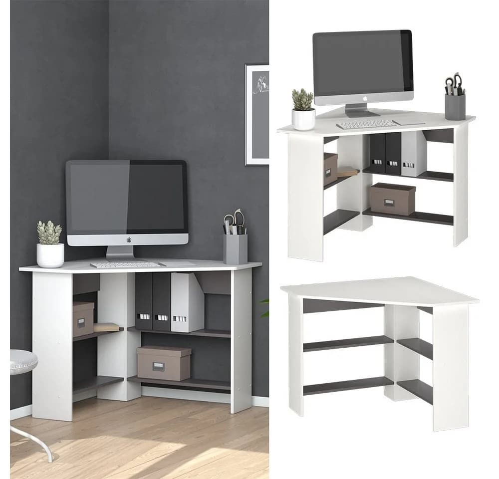 Vicco Eckschreibtisch Arion Weiß/Anthrazit Modernes Design - Bild 4