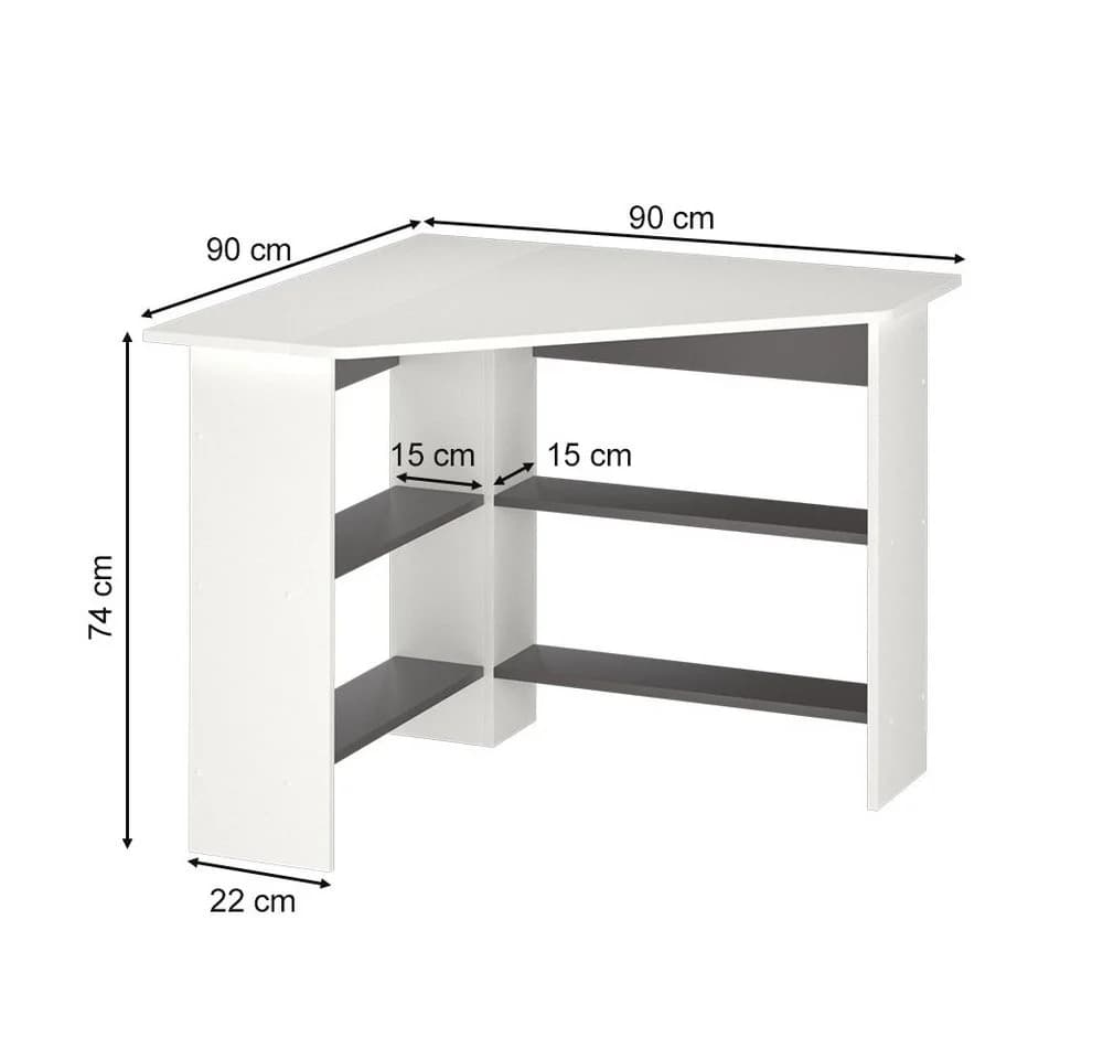 Vicco Eckschreibtisch Arion Weiß/Anthrazit Modernes Design - Bild 5