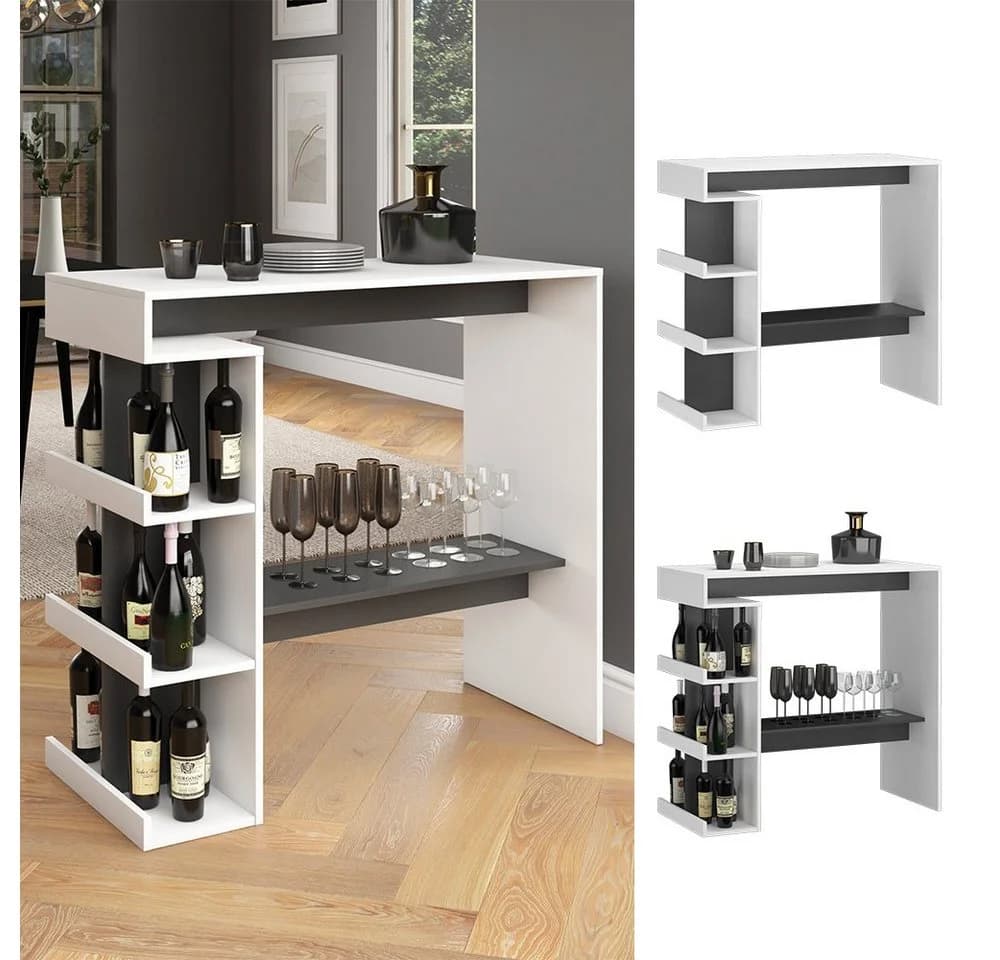 Vicco Bartisch Dana Weiß/Anthrazit mit Regal und Ablage - Bild 4