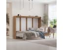 HeimLiving Schrankbett Classico 140/160 Horizontal Weiß Hochglanzfront Bild 1