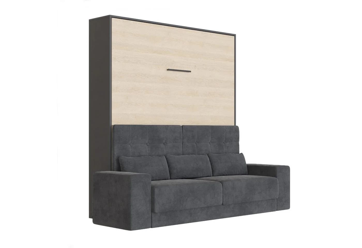 SMARTBett Schrankbett M1 140x200 Vertikal mit Sofa Anthrazit - Bild 2