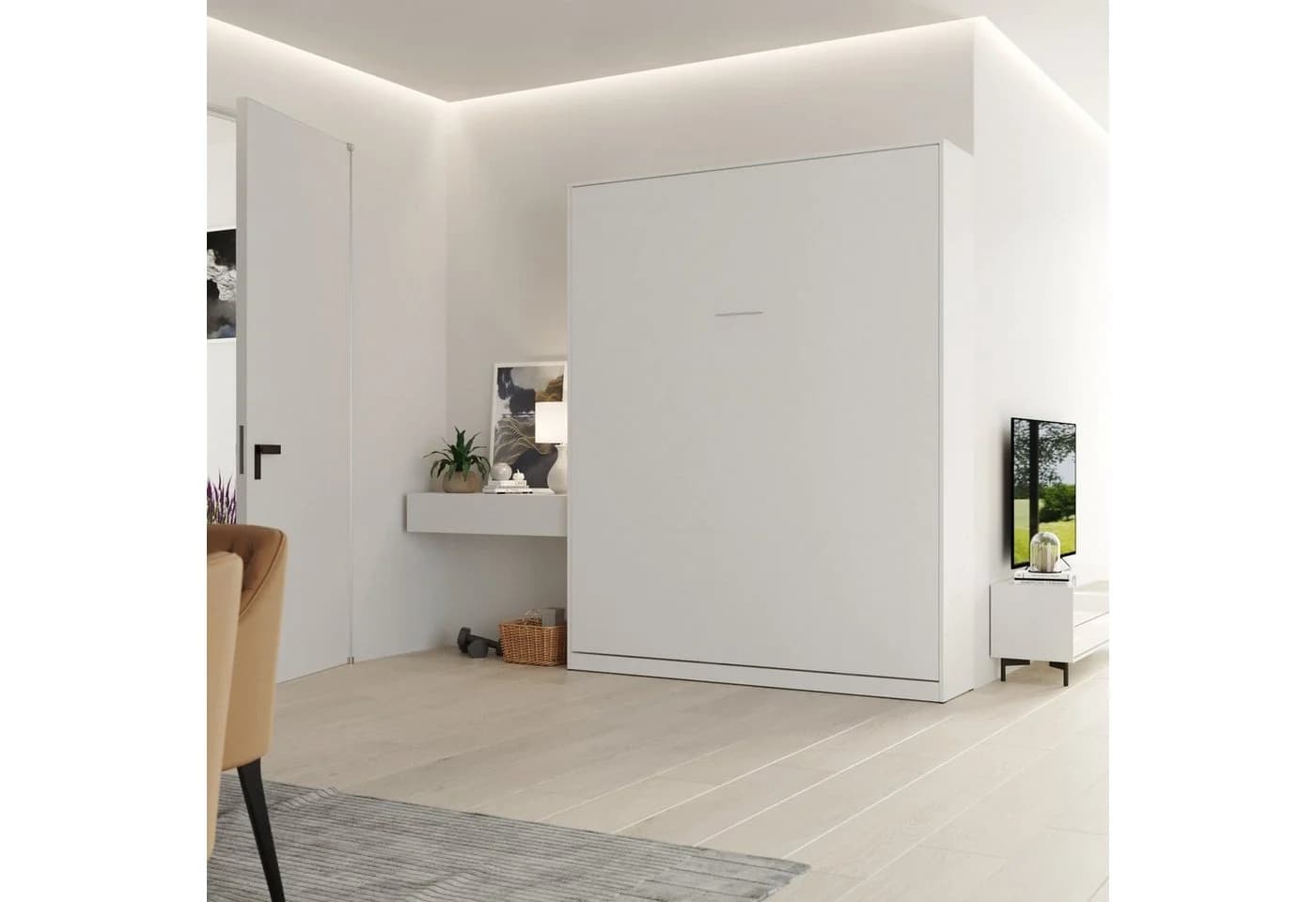 SMARTBett Schrankbett Wandklappbett Weiß mit Gasdruckfedern - Bild 2