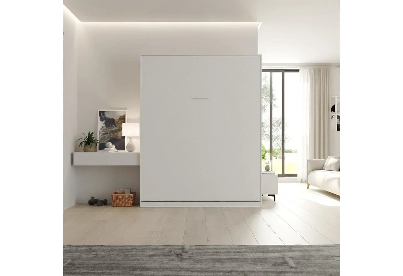 SMARTBett Schrankbett Wandklappbett Weiß mit Gasdruckfedern - Bild 3