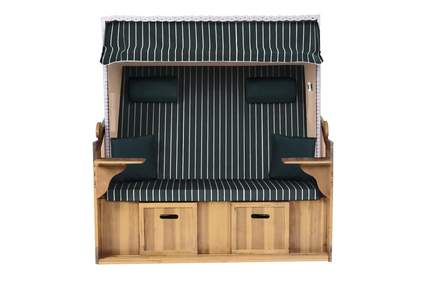 Strandkorb Hanse Ostsee XXL 2,5-Sitzer Volllieger Beige Grün
