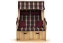 Strandkorb Hanse 2-Sitzer Ostsee Volllieger Beige Rot Wacholder Polyrattan Bild 1