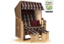 Strandkorb Hanse 2-Sitzer Ostsee Volllieger Beige Rot Wacholder Polyrattan Bild 2