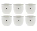 Bastion Collections Eierbecher Set 6-tlg. Weiß mit Schwarzem Herz Bild 2