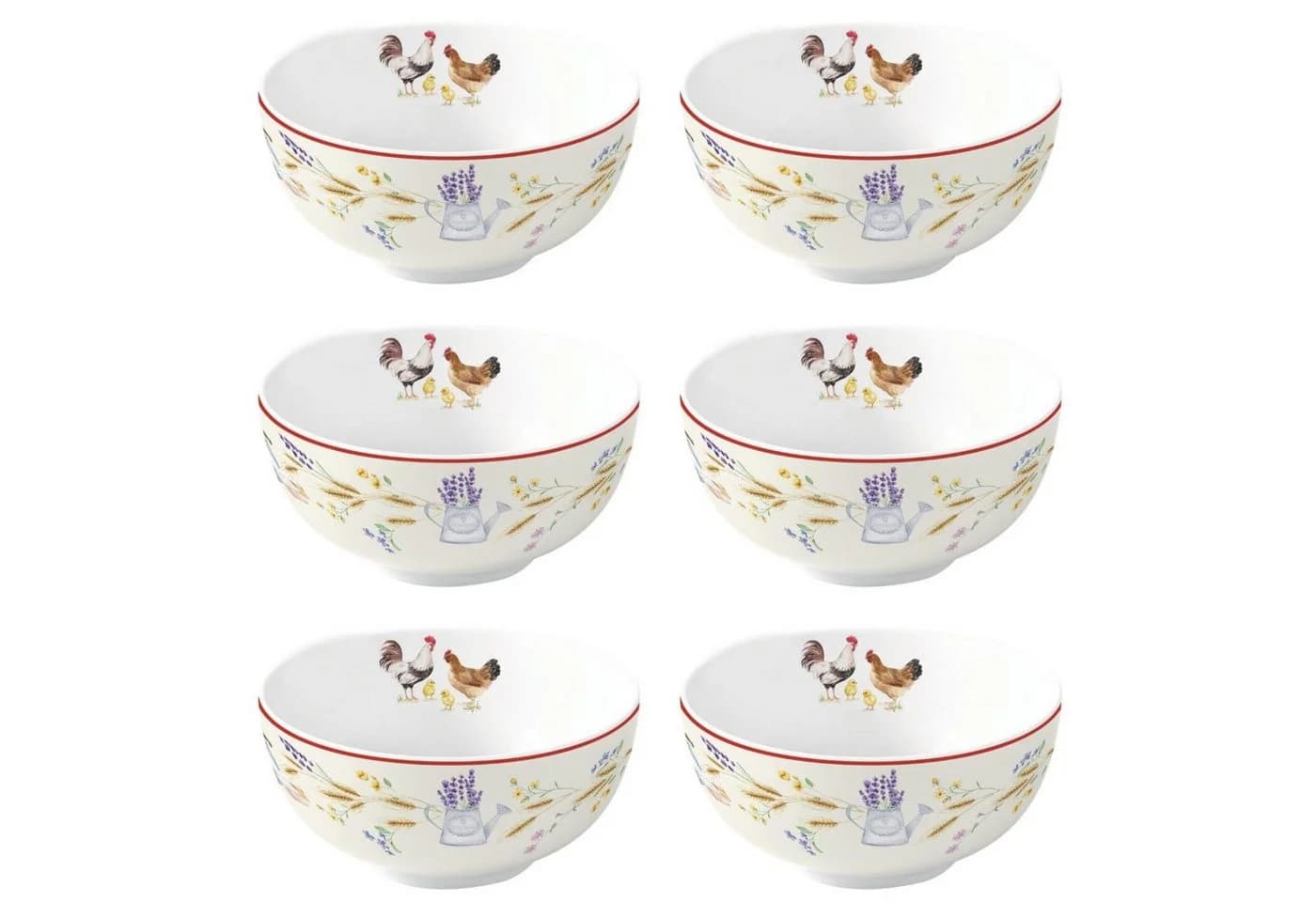 EasyLife Dessertschale 6er-Set Country Life Porzellan Mehrfarbig - Bild 2