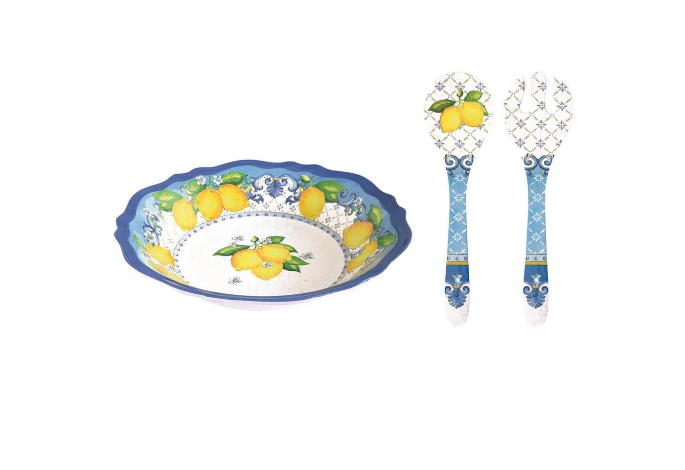 EasyLife Salatschüssel Sorrento Melamin 3-teilig Zitronenmotiv - Bild 2
