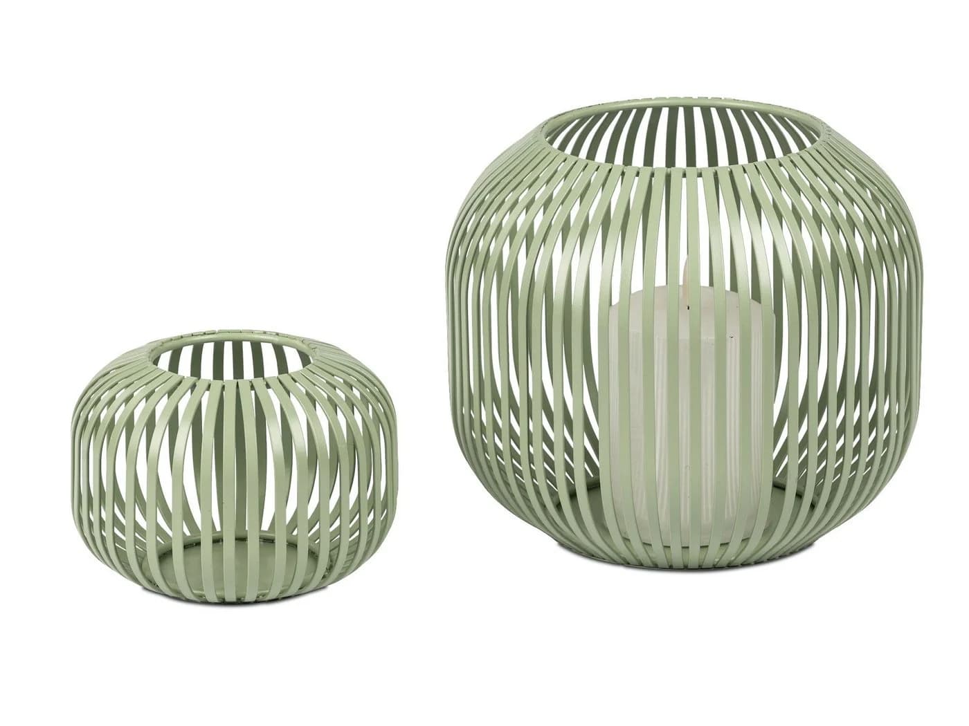 formano Windlicht Stäbe Grün Kugelform 3-tlg Metall - Bild 1