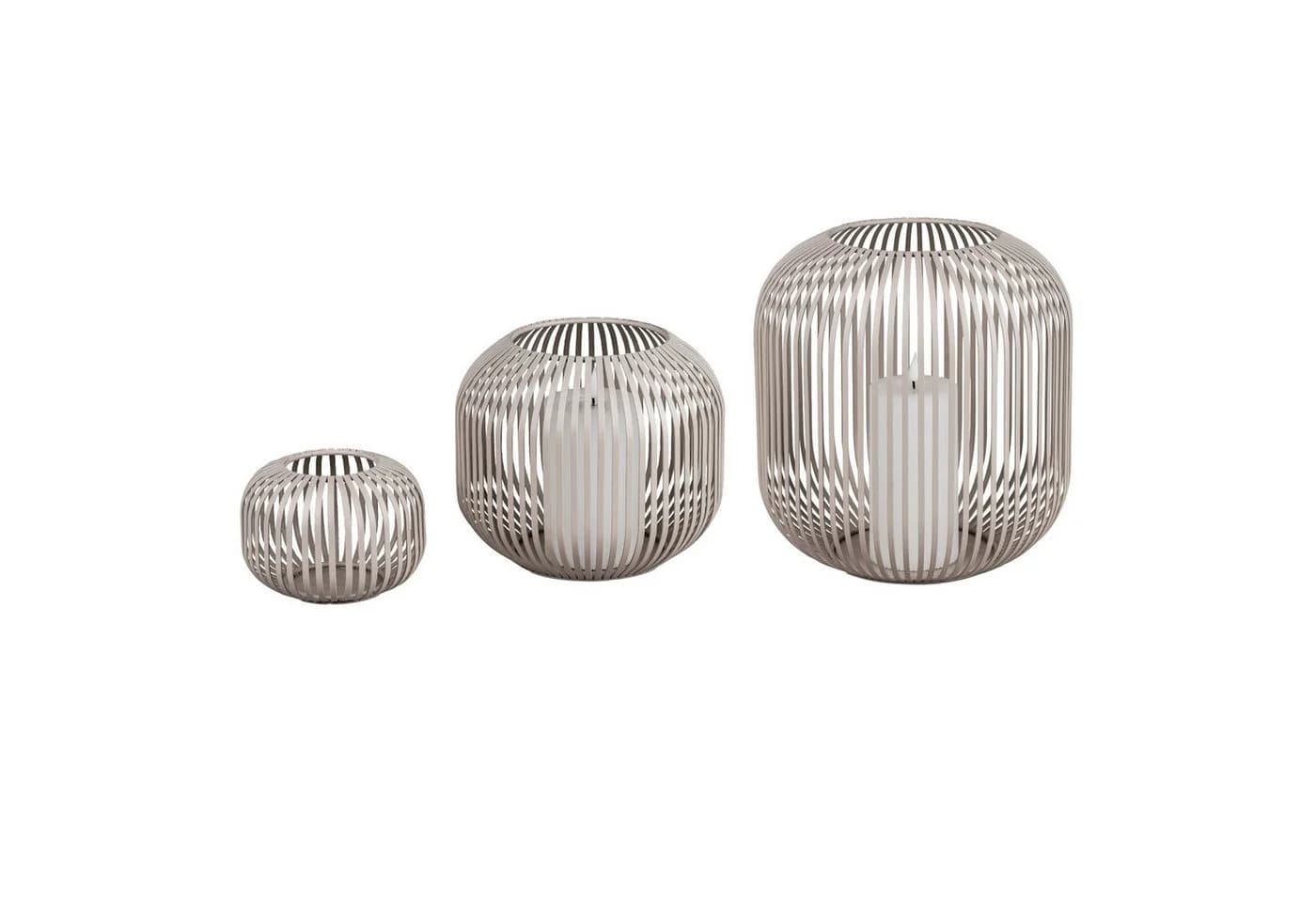 formano Windlichter Set Grau Metall Kugelform - Bild 2