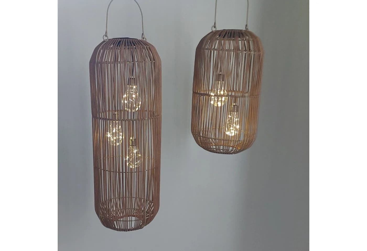 formano LED Tischleuchte Solar Rattan-Optik Braun
