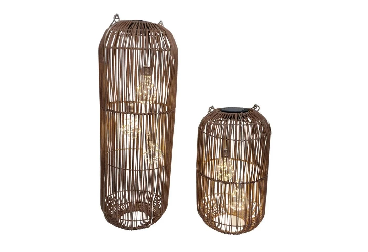 formano LED Tischleuchte Solar Rattan-Optik Braun - Bild 2