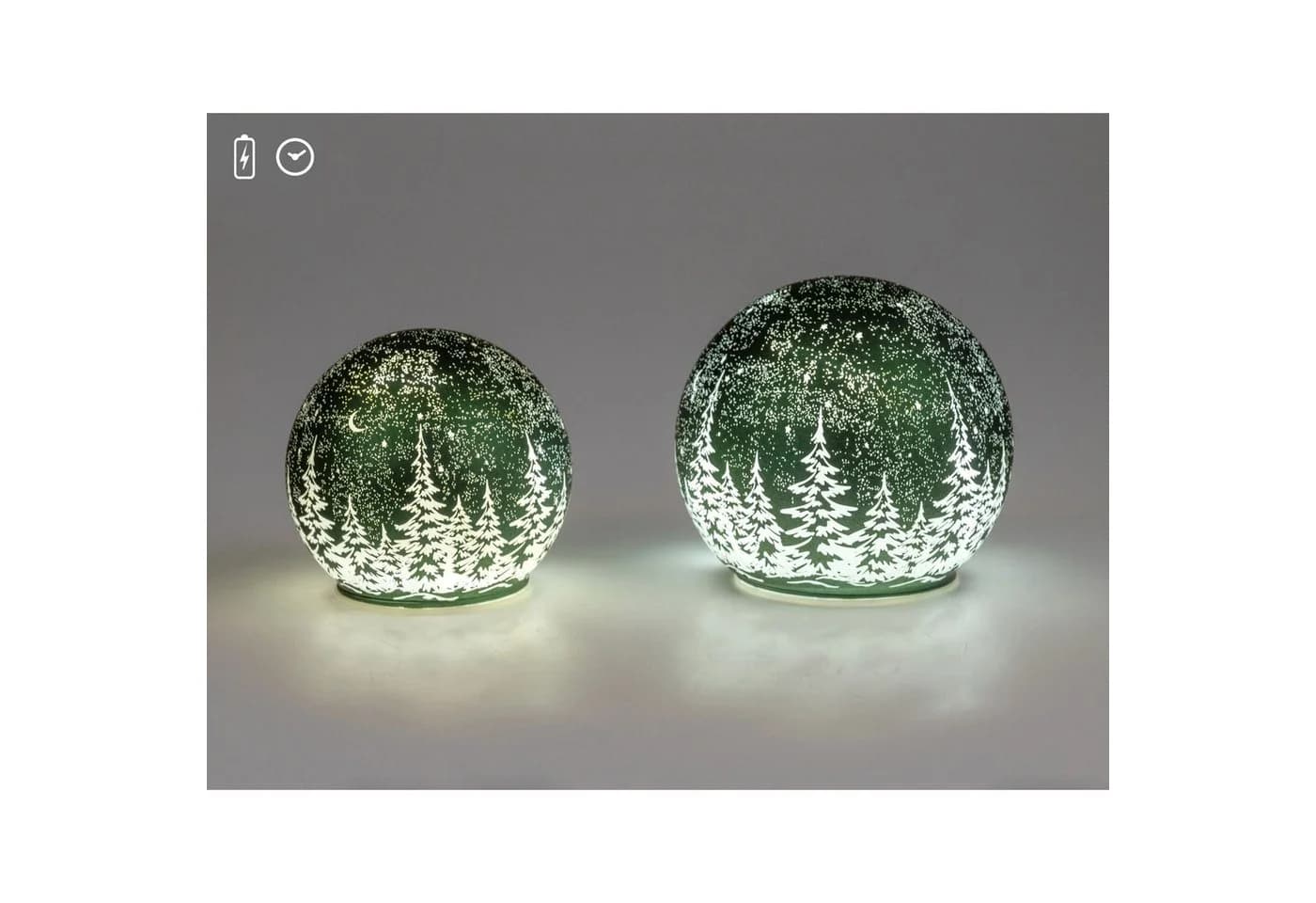 formano LED Kugelleuchte Frosty Winterwald Grün mit Timer - Bild 2