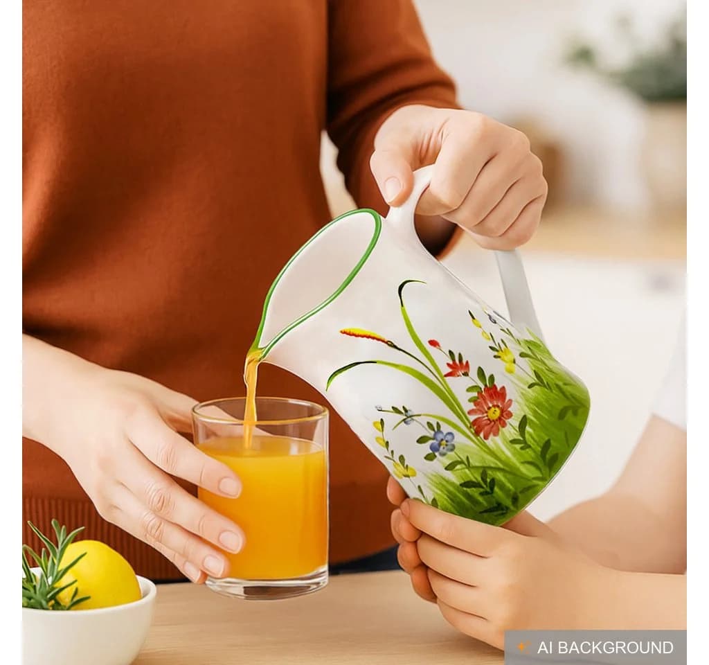 Lashuma Wasserkrug Blumenwiese Keramik 1,5 l - Bild 5