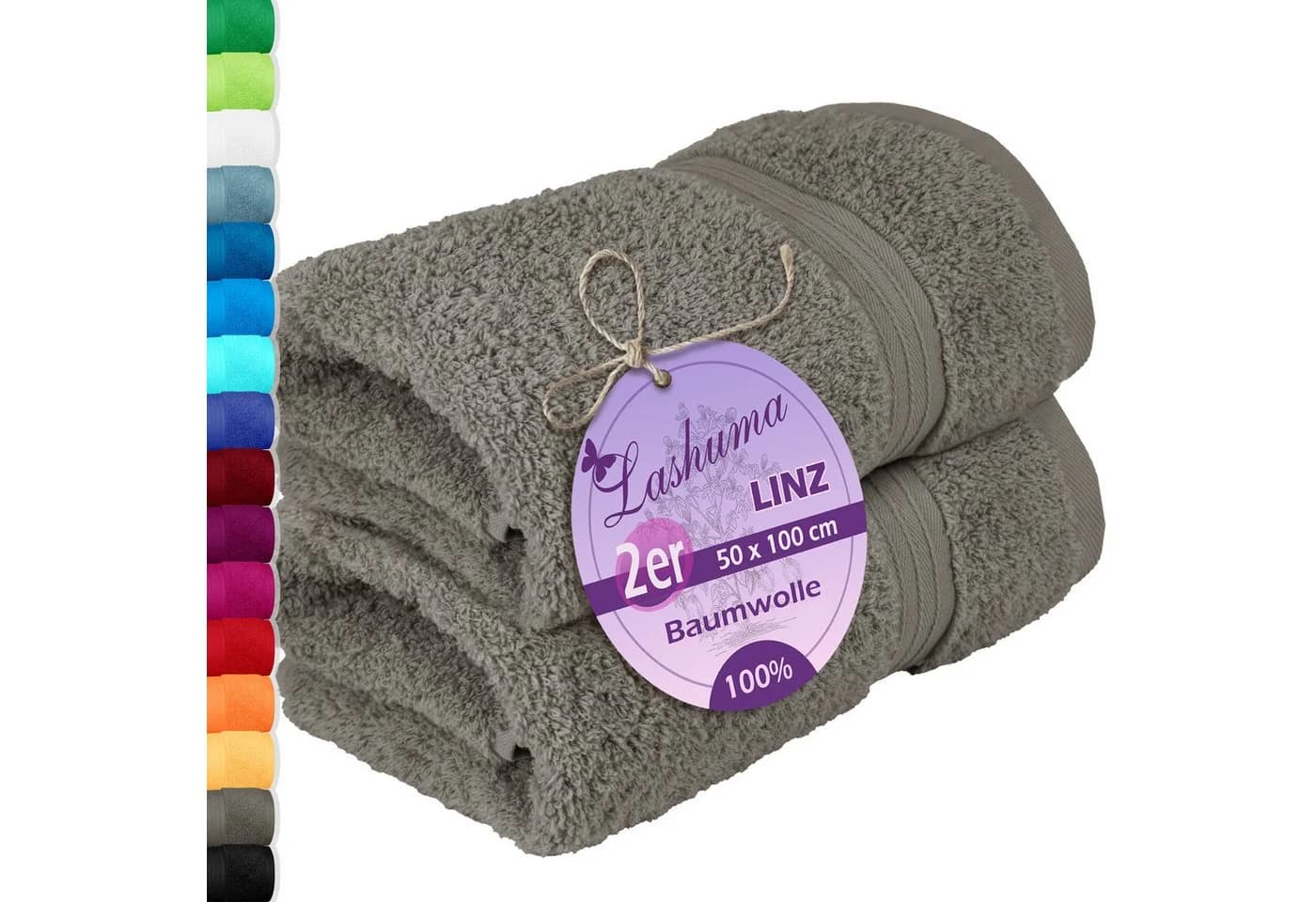 Lashuma Handtuchset Linz 2-tlg. Frottee 550g/qm Grau - Bild 2