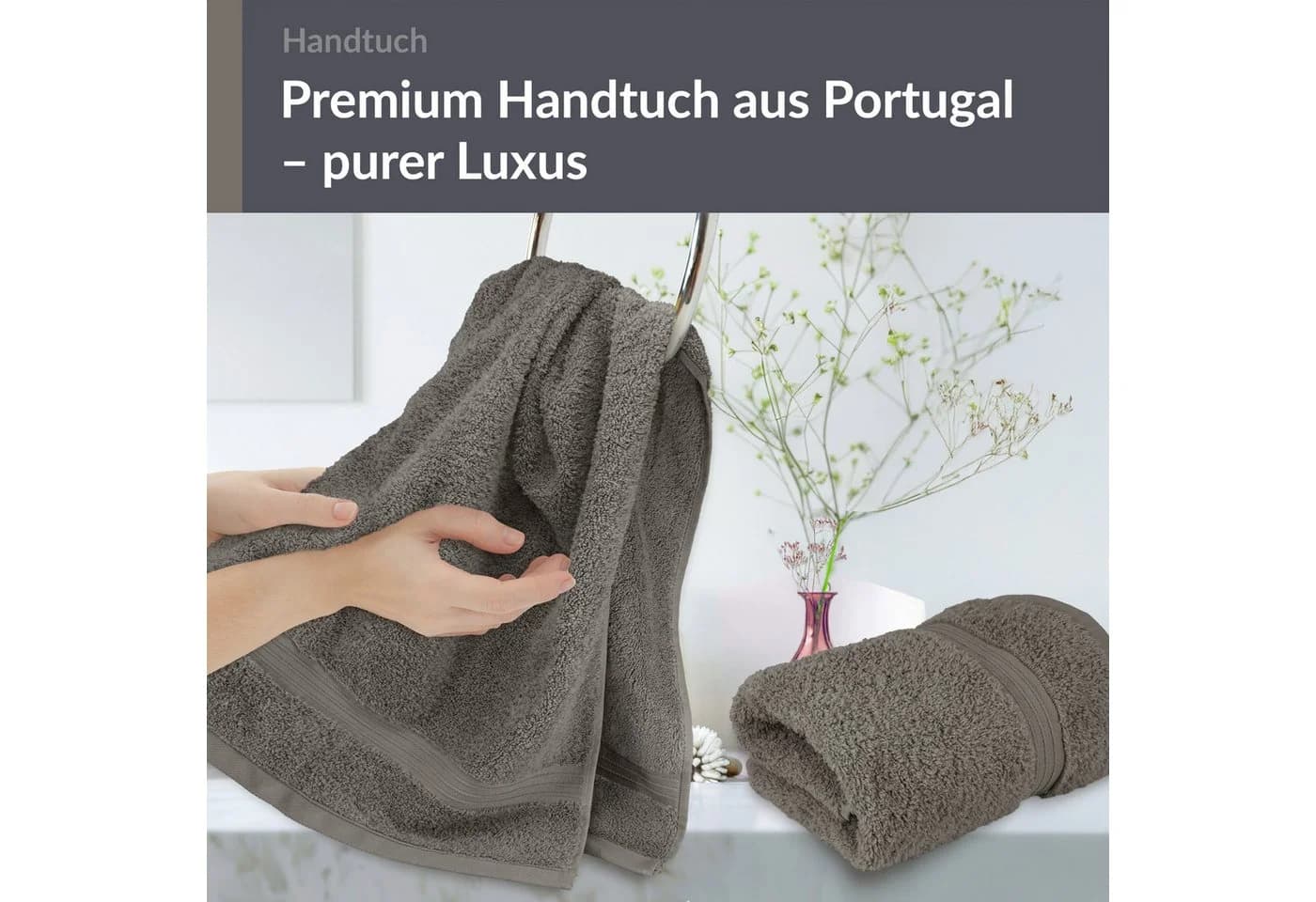 Lashuma Handtuchset Linz 2-tlg. Frottee 550g/qm Grau - Bild 3