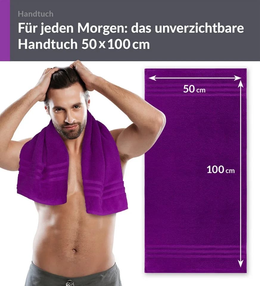 Lashuma Handtuch Set London Premium Frottee 2-St. 100% Baumwolle - Bild 3