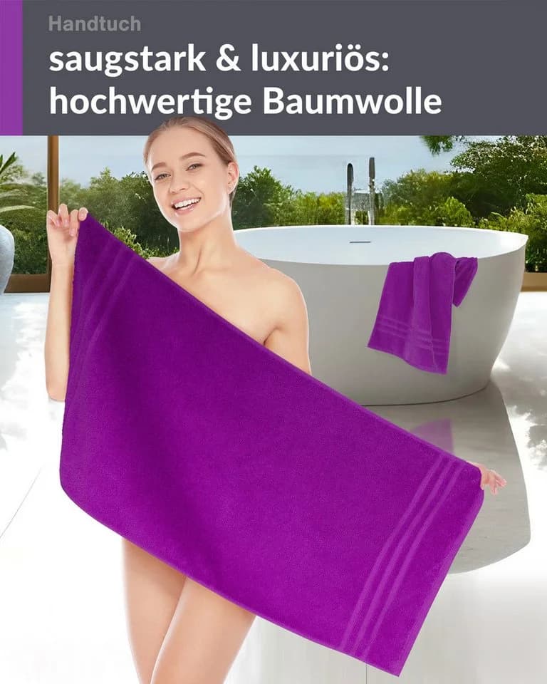 Lashuma Handtuch Set London Premium Frottee 2-St. 100% Baumwolle - Bild 5
