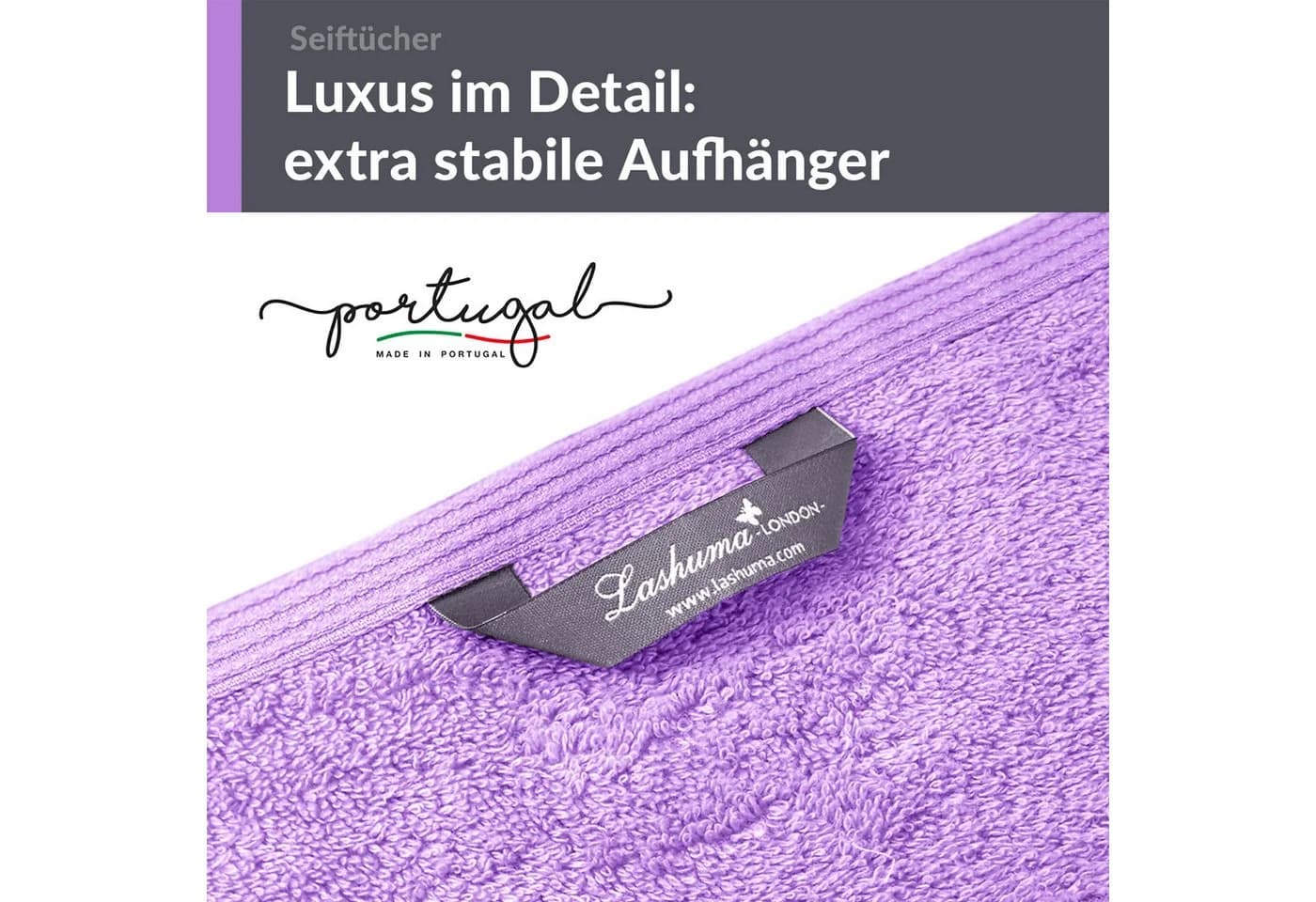 Lashuma Waschlappen Set 6-tlg. 30x30 cm London Lila 100% Baumwolle - Bild 3