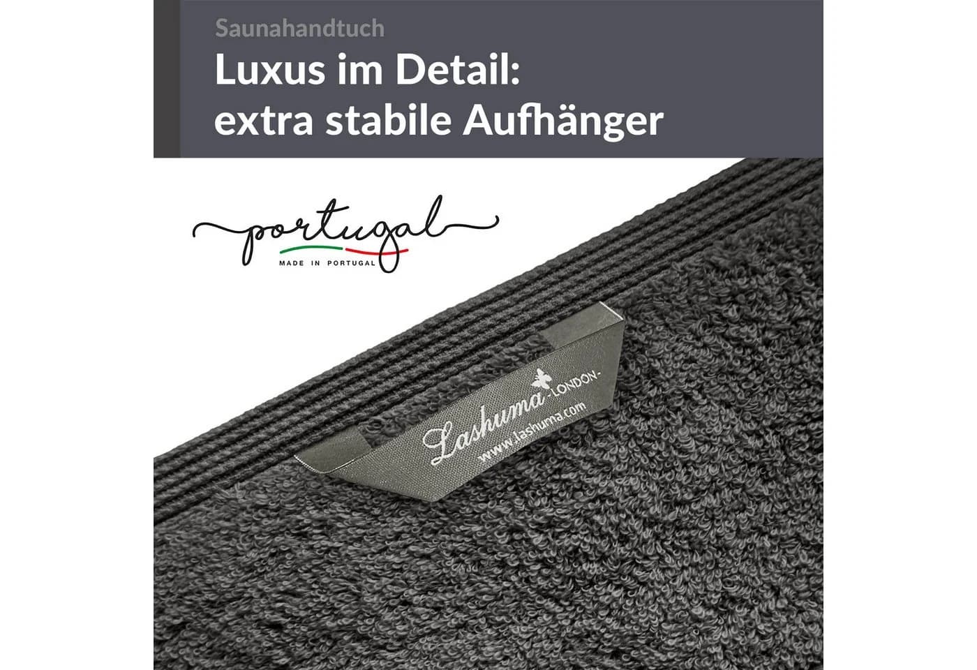 Lashuma Saunatuch XXL Frottee Grau 100x200 cm - Bild 3