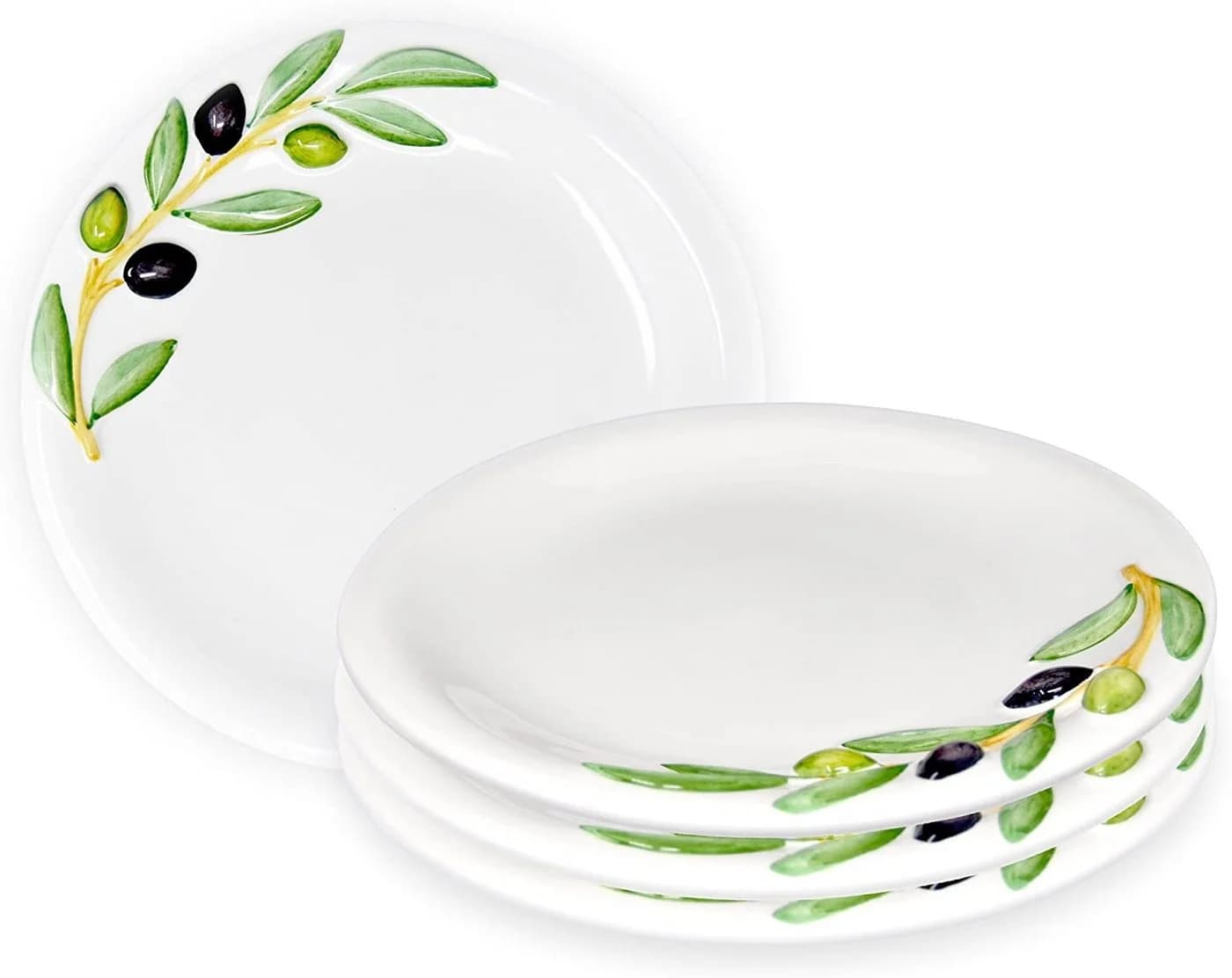 Lashuma Tafelservice Olive 4-tlg. Keramik Essteller rund Ø 20 cm - Bild 2