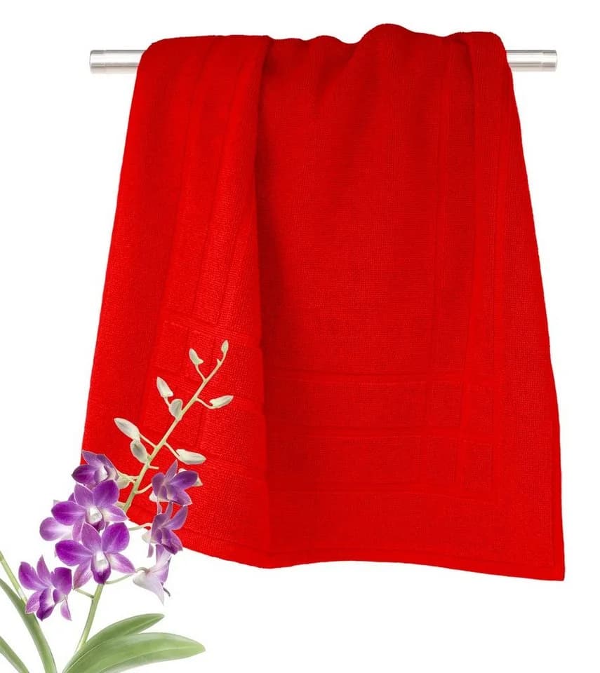 Lashuma Badematte Pure 50x70 cm Rot Baumwolle - Bild 4