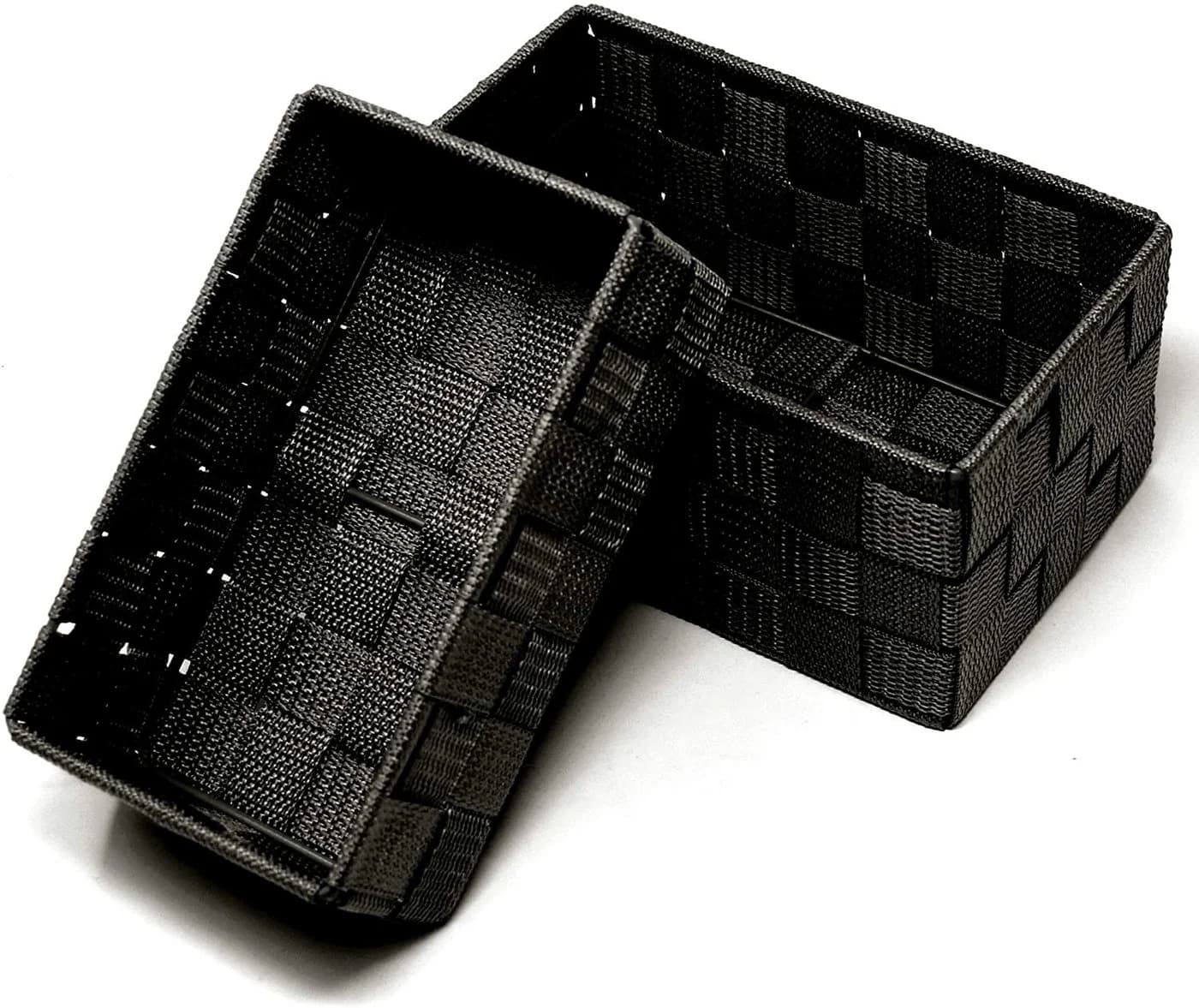 Lashuma Aufbewahrungskorb Set 2 St Geflochtene Geschenkboxen Schwarz - Bild 2