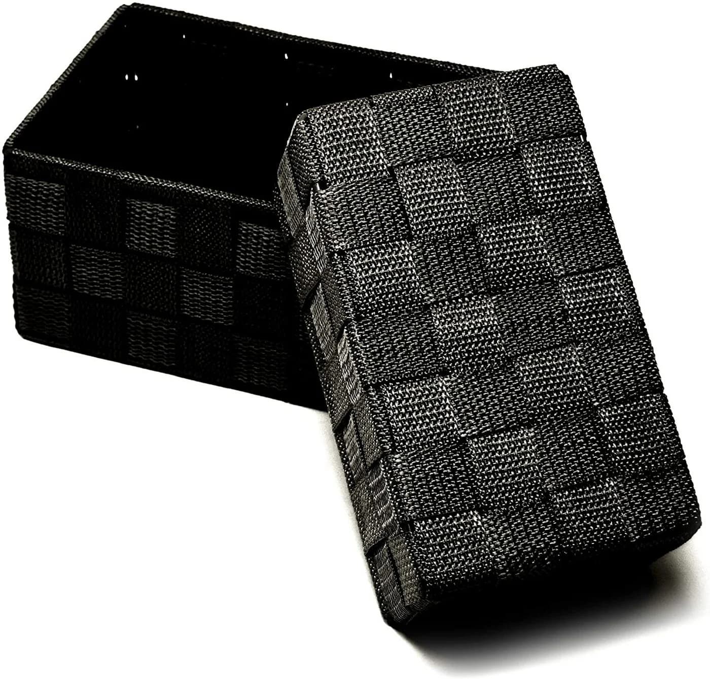 Lashuma Aufbewahrungskorb Set 2 St Geflochtene Geschenkboxen Schwarz - Bild 5